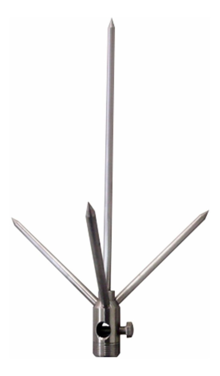 Captor Franklin Para Raio 4 Pontas, 1 Descida Latão Niquelado - Imagem 4